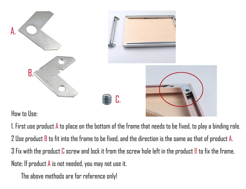 LBY 40pcs Picture Frame L Shape Angle Bracket Flat Plate Fastener, Metal Picture Frame Hardware Corner Gasket, Corner Brace Joint Bracket Fastener, Joints Support Bracket, Silver - Image 3